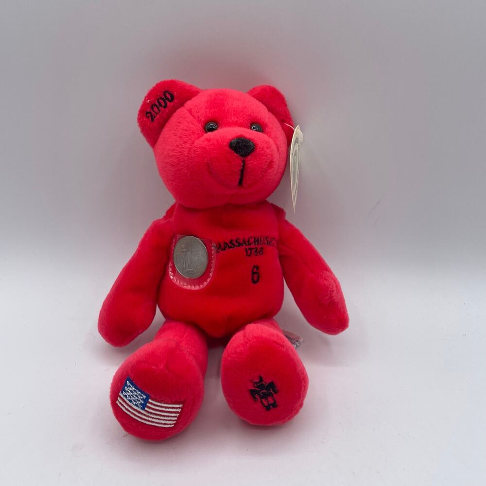 Massachusetts State Quarter Teddy Bears Plush 2000 Red Timeless Toys #6